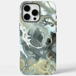 Coques iPhone 16 Pro Max Texture fluide de marbre gris et or abstrait