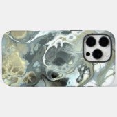 Coques Case-Mate iPhone Texture fluide de marbre gris et or abstrait (Verso (horizontal))