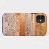 Coques Case-Mate iPhone Texture glamour de Copper Gold Strokes (Dos (Horizontal))