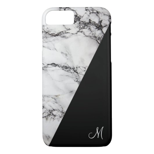 Coques Case-Mate iPhone Texture Gris Léger Et Marbre Noir Pierre (Dos)