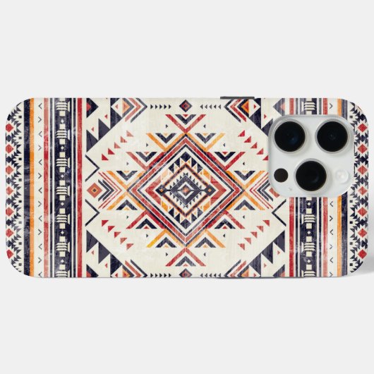 Coques Case-Mate iPhone Texture indienne Motif amérindienne (Verso (horizontal))