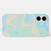 Coques Case-Mate iPhone Texture iridescente holographique fausse liquide (Verso (horizontal))