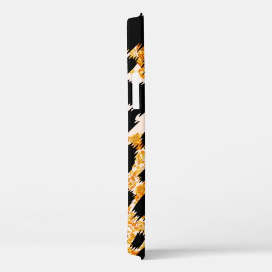 Coques Case-Mate iPhone Texture léopard avec motif baroque or (Verso / Droite)