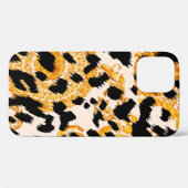 Coques Case-Mate iPhone Texture léopard avec motif baroque or (Verso (horizontal))