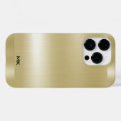 Coques Case-Mate iPhone Texture métallique d'or clair Look en acier inoxyd (Verso (horizontal))