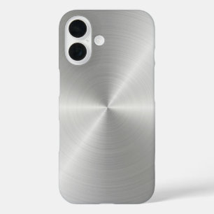 Coques iPhone 16 Texture métallique polie circulaire brillante