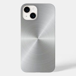 Coque Pour iPhone 14 Texture métallique polie circulaire brillante