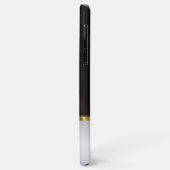 Coques Case-Mate iPhone Texture métallique polie en argent et noir (Dos/Gauche)