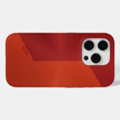 Coques Case-Mate iPhone Texture métallique rouge foncé et orange, Monogram (Verso (horizontal))