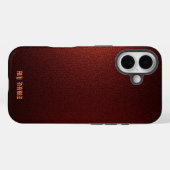 Coques Case-Mate iPhone Texture métallique rouge profonde (Verso (horizontal))