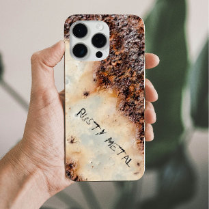 Coque Pour Pour iPhone 14 Pro Max Texture métallique rouillée marron cool Nom person