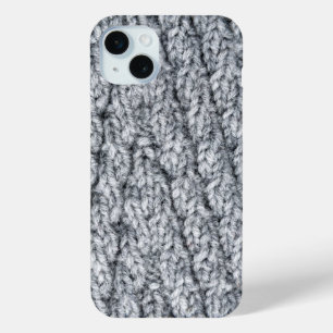 Coque iPhone 15 Mini texture motif tricotée