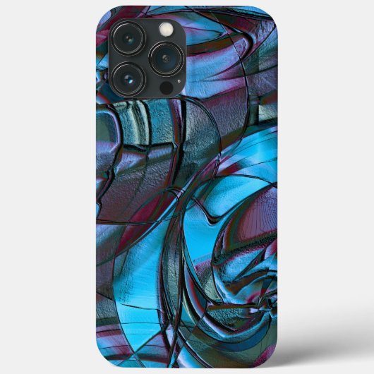Coques Case-Mate iPhone Texture numérique granuleux cyan foncé ciré au vin (Verso)