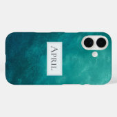 Coques Case-Mate iPhone Texture Ombré Turquoise Foncé (Verso (horizontal))