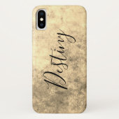 Coques Case-Mate iPhone Texture Or doré Grungy (Dos)