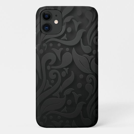 Coques Case-Mate iPhone texture ornementale noire Coque-Mate à peine là (Dos)
