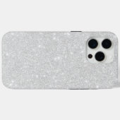 Coques Case-Mate iPhone Texture Parties scintillant argent blanc brillant (Verso (horizontal))