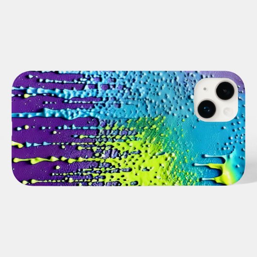 Coques Case-Mate iPhone Texture Peinture Neon violet vert bleu Confetti (Verso (horizontal))