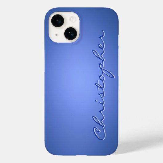 Coques Case-Mate iPhone Texture Radial bleu clair personnalisé 15 (Verso)