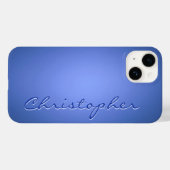 Coques Case-Mate iPhone Texture Radial bleu clair personnalisé 15 (Verso (horizontal))