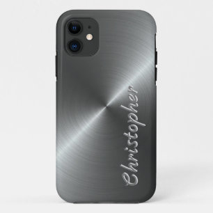 Case-Mate iPhone Case Texture radiale en titane métallique personnalisé