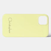 Coques Case-Mate iPhone Texture radiale jaune clair personnalisée (Verso (horizontal))