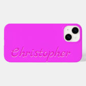 Coques Case-Mate iPhone Texture radiale rose personnalisée 15 (Verso (horizontal))