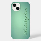 Coques Case-Mate iPhone Texture radiale vert clair personnalisée (Verso)