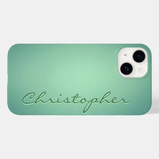 Coques Case-Mate iPhone Texture radiale vert clair personnalisée (Verso (horizontal))