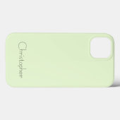 Coques Case-Mate iPhone Texture radiale vert clair personnalisée (Verso (horizontal))
