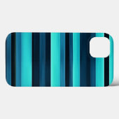 Coques Case-Mate iPhone Texture rayée bleue (Verso (horizontal))