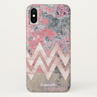 Texture rose et Chevrons avec votre nom
