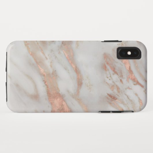Coques Case-Mate iPhone texture rose-or en faux marbre (Dos (Horizontal))