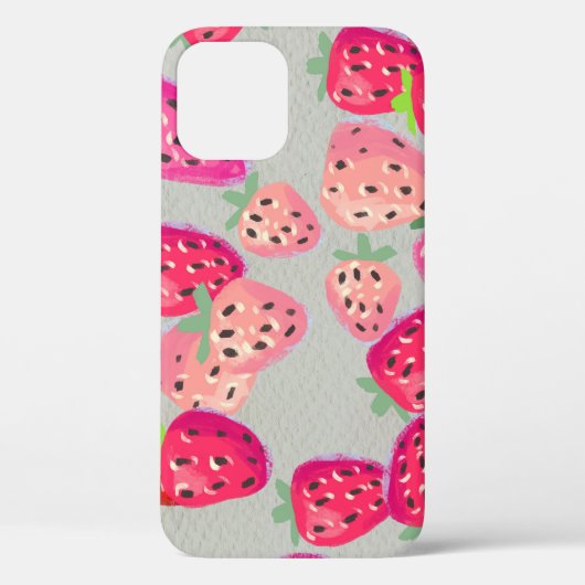 Coques Case-Mate iPhone Texture tirée à la main de fraise mûre (Verso)