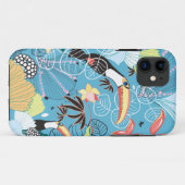 Coques Case-Mate iPhone Texture tropicale avec Toucans et Hummingbirds (Dos (Horizontal))