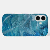 Coques Case-Mate iPhone Texture Turquoise contemporaine (Verso (horizontal))