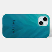 Coques Case-Mate iPhone texture turquoise en verre (Verso (horizontal))