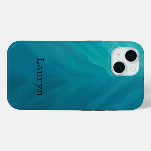 Coques Case-Mate iPhone texture turquoise en verre (Verso (horizontal))