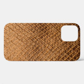 Coques Case-Mate iPhone Texture vague arrière - plan bronze serpent leathe (Verso (horizontal))