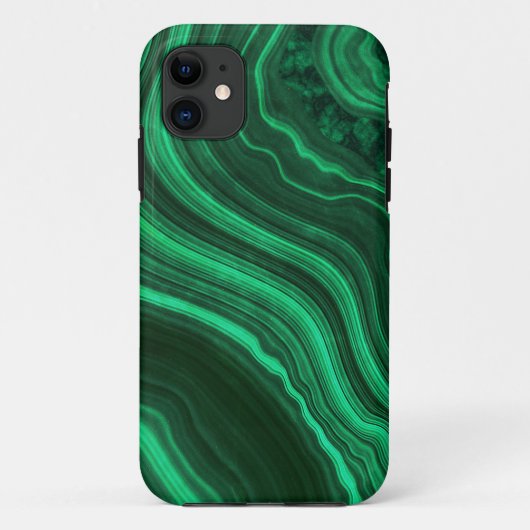 Coques Case-Mate iPhone Texture verte de malachite (Dos)