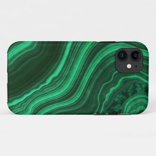 Coques Case-Mate iPhone Texture verte de malachite (Dos (Horizontal))