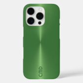 Coques Case-Mate iPhone Texture verte métallique Look en acier inoxydable (Verso)