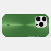 Coques Case-Mate iPhone Texture verte métallique Look en acier inoxydable (Verso (horizontal))