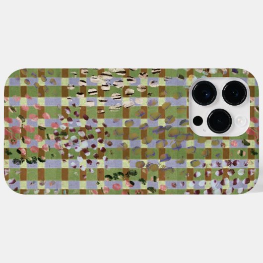 Coques Case-Mate iPhone Textured Pointillism Grid Pattern Artwork (Verso (horizontal))