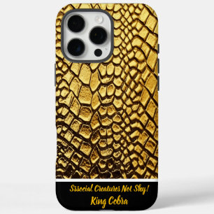 Coques iPhone 16 Pro Max Textures captivantes de peaux de serpent doré