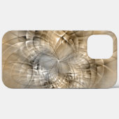 Coques Case-Mate iPhone Textures d'art fractal abstrait de tons de terre (Verso (horizontal))