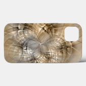 Coques Case-Mate iPhone Textures d'art fractal moderne aux tons de terre (Verso (horizontal))