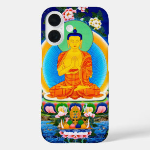 Coques iPhone 16 Thangka oriental cool Prabhutaratna Bouddha