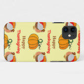 Coques Case-Mate iPhone Thanksgiving citrouille et dinde (Dos (Horizontal))
