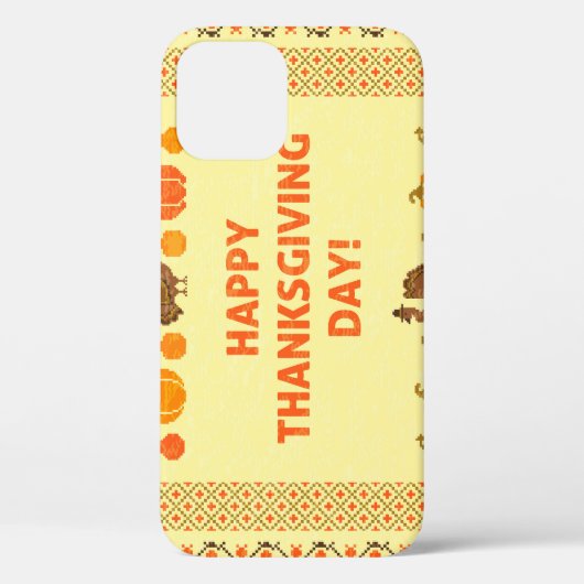 Coques Case-Mate iPhone Thanksgiving : retro brodée carte design. (Verso)